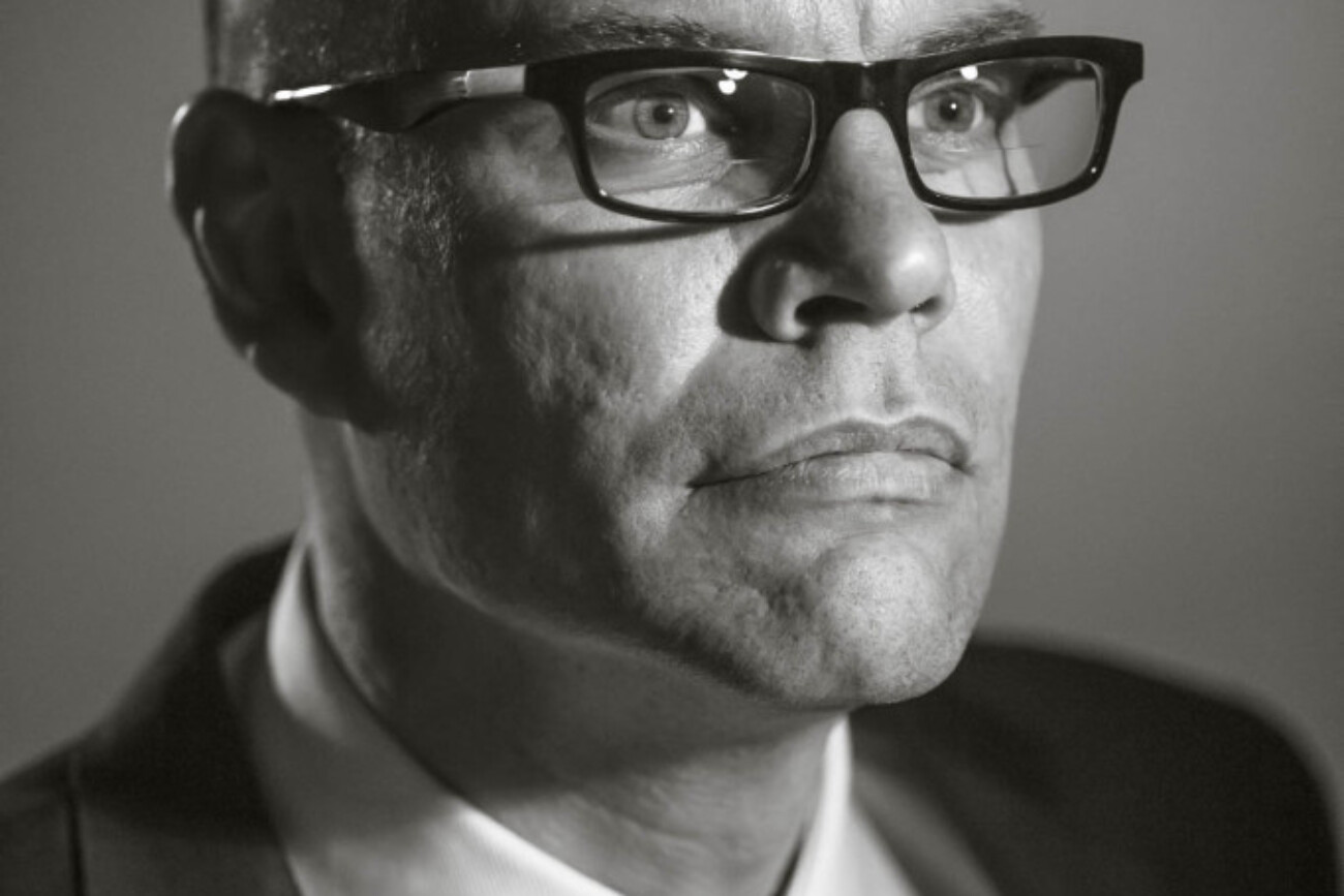 Vintage style portrait of man with glasses