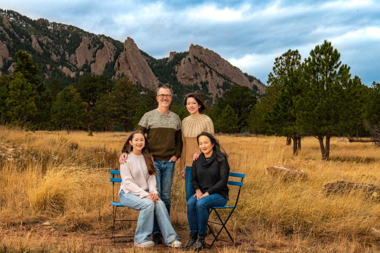 Family Photo with mountains